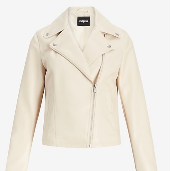Express Jackets & Blazers - Faux leather Motto Jacket